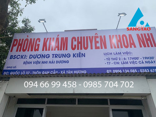 thiết kế thi công bảng hiệu phòng khám tư nhân