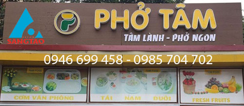 thiết kế thi công bảng hiệu quán ăn