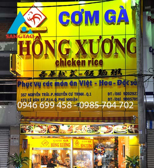 thiết kế thi công bảng hiệu quán ăn