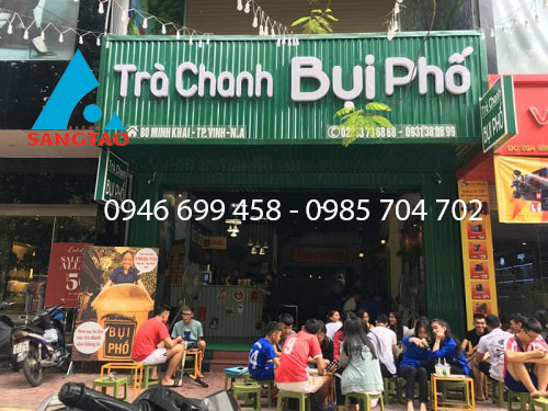 thiết kế thi công bảng hiệu trà sữa