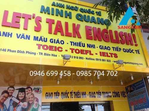 thiết kế thi công bảng hiệu trung tâm ngoại ngữ