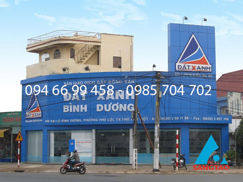 thiết kế thi công bảng hiệu văn phòng nhà đất