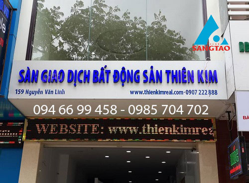 thiết kế thi công bảng hiệu văn phòng nhà đất