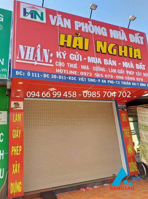 thiết kế thi công bảng hiệu văn phòng nhà đất