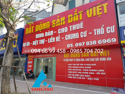 thiết kế thi công bảng hiệu văn phòng nhà đất