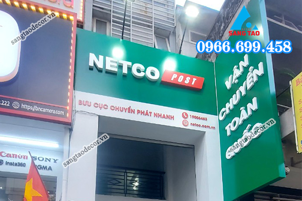 thiết kế thi công bảng hiệu bưu cục netco post