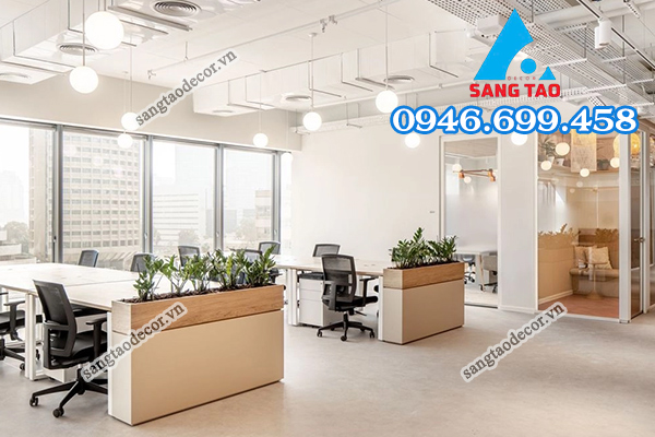 Sử dụng vách ngăn kính hoặc vách ngăn di động