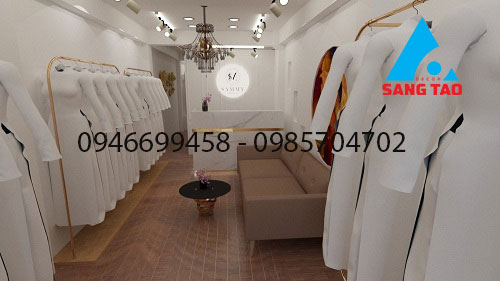 thiết kế thi công shop thời trang áo dài