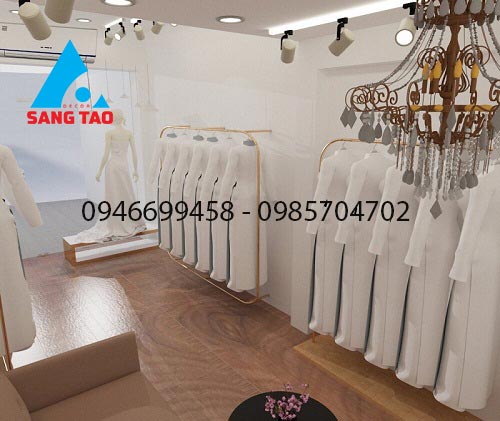 thiết kế thi công shop thời trang áo dài