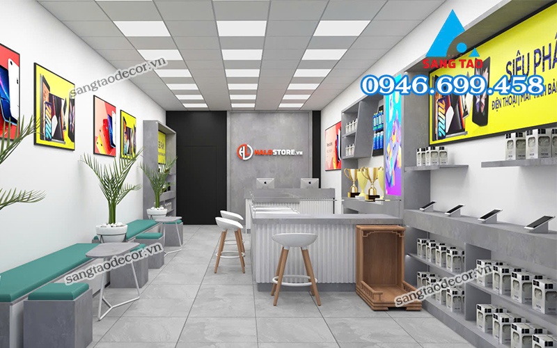 thiết kế thi công showroom điện thoại 