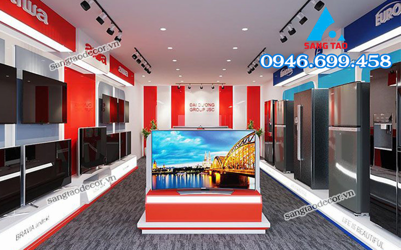 mẫu thiết kế thi công showroom điện máy 