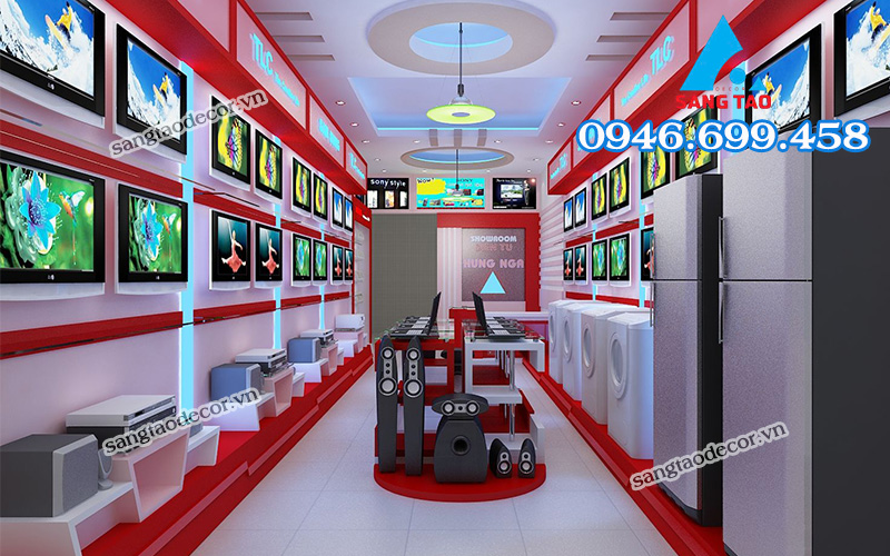mẫu thiết kế thi công showroom điện máy 
