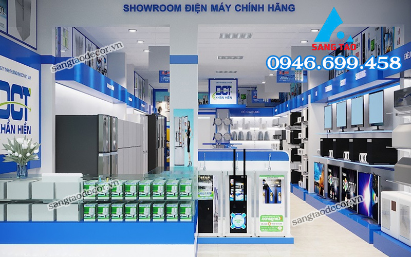 mẫu thiết kế thi công showroom điện máy 