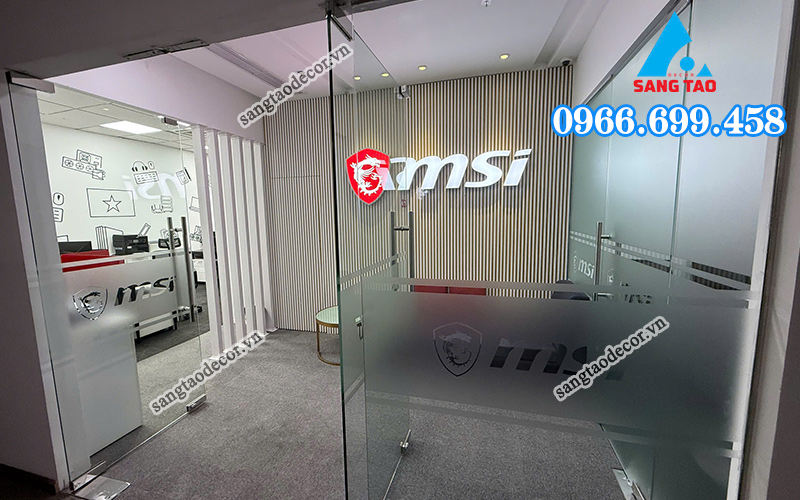 khu lễ tân văn phòng MSI Hà Nội 