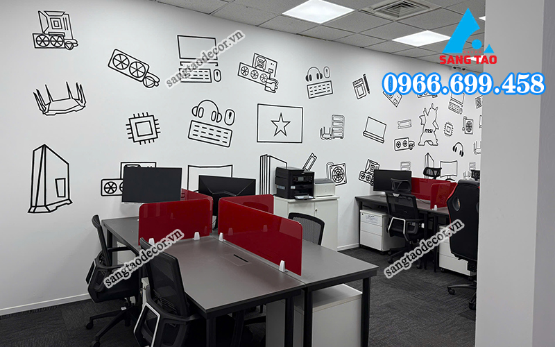 Hình ảnh hoàn thiện của dự án thi công nội thất văn phòng MSI hà nội