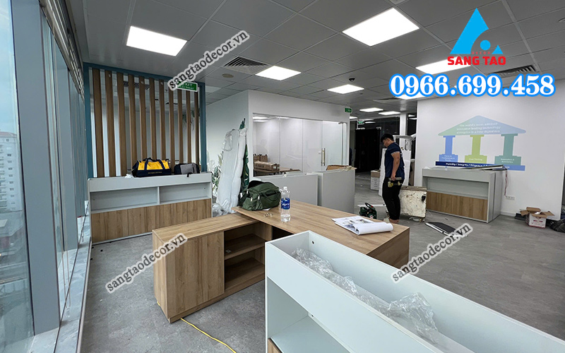 hình ảnh thực tế dự án văn phòng asus tại Hà Nội do Sáng Tại Decor thực hiện