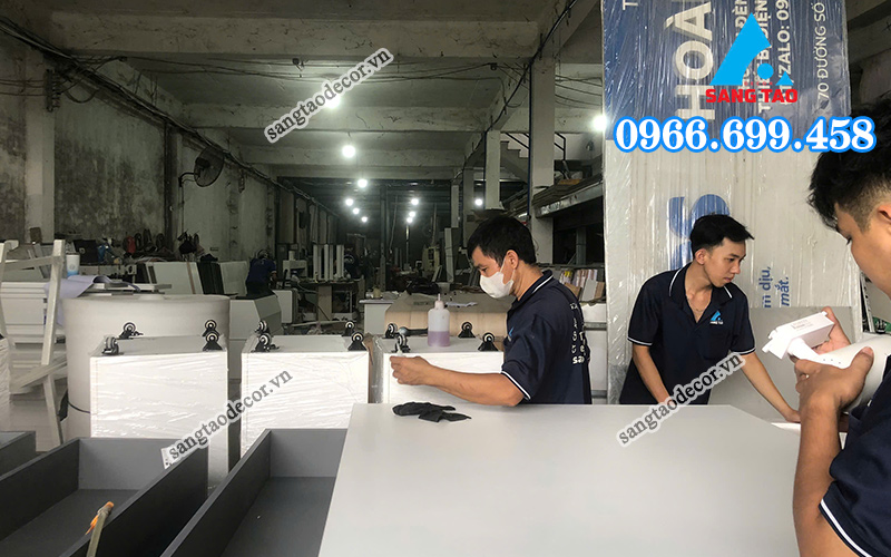 xưởng sản xuất nội thất văn phòng Asus Hà Nội