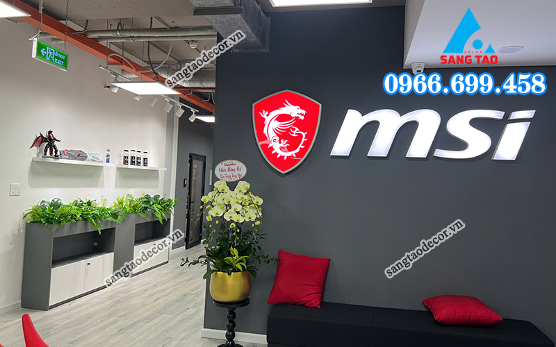 Vách logo của văn phòng MSI Hồ Chí Minh