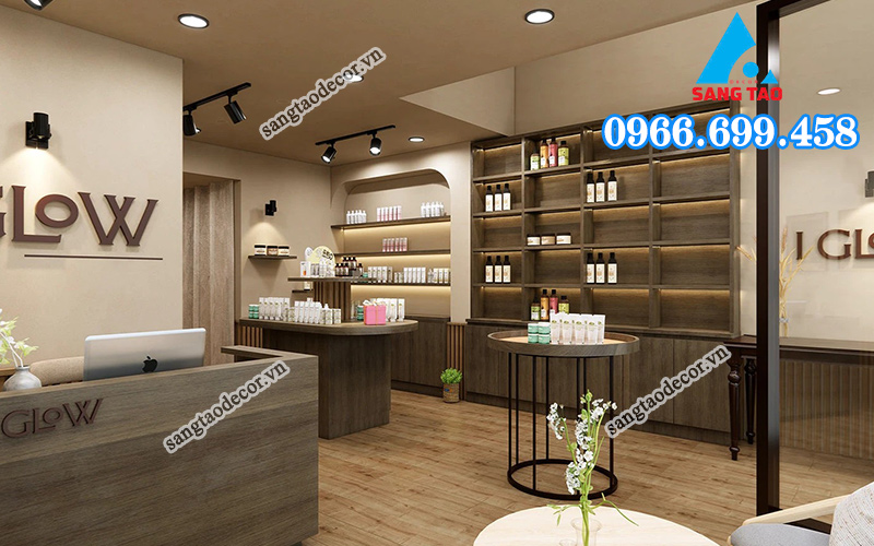 vật liệu làm showroom mỹ phẩm