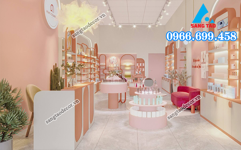 vật liệu trang trí shop mỹ phẩm