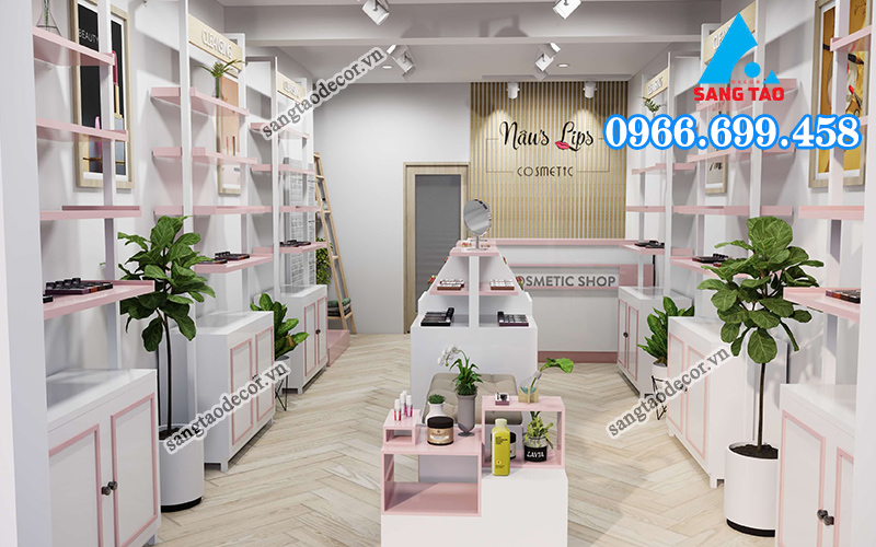 kinh nghiệm chọn vật liệu showroom mỹ phẩm