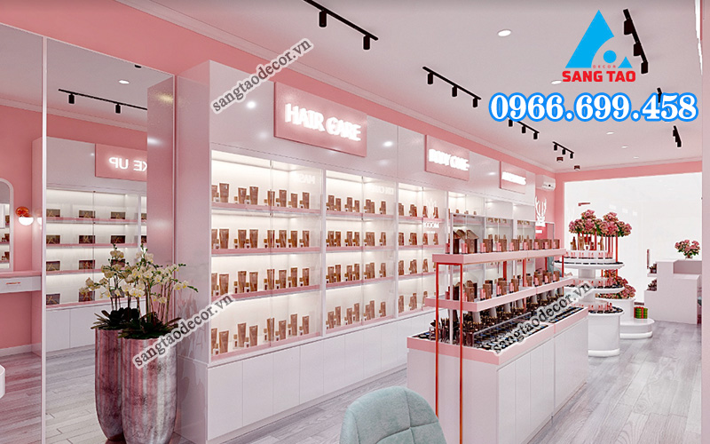 thi công shop mỹ phẩm cần vật liệu gì